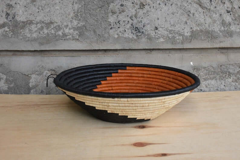 Traditional African Coiled Raffia Basket