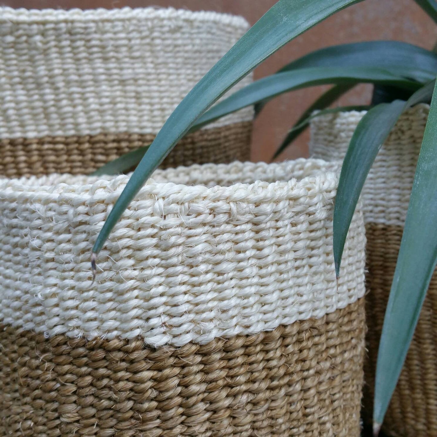 African planting basket, Handwoven African basket