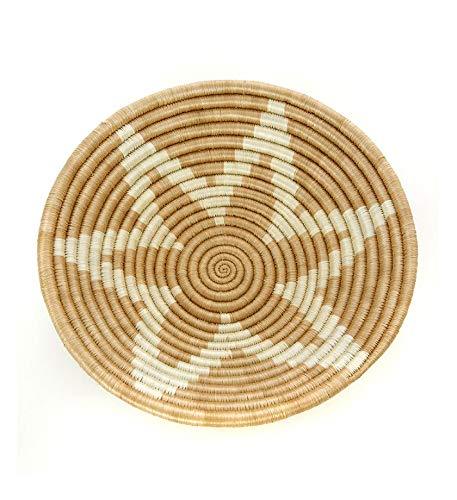 Hand woven African Coiled Raffia Basket / Rwanda wall Basket