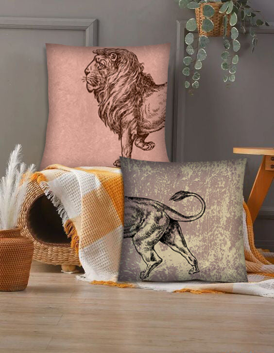 Lion Duo Set 2 Decorative Pillows Bertoni 40 x 40 cm.