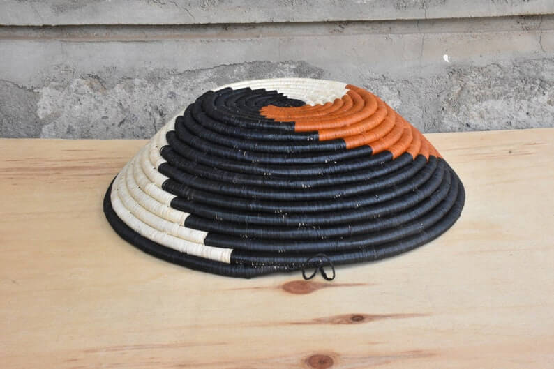 Traditional African Coiled Raffia Basket