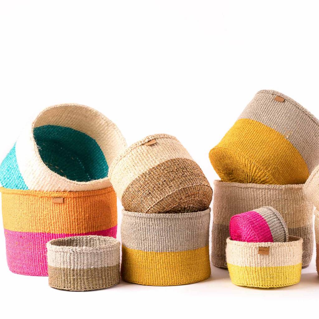 Set of African Sisal Handwoven Storage Baskets