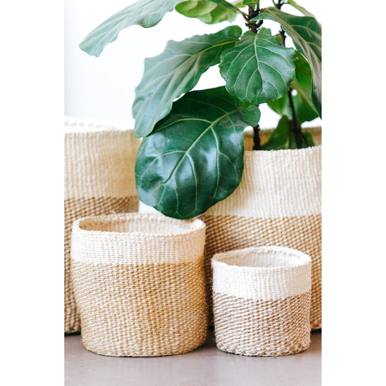 African Storage Basket / Kenya Kiondo Basket / Woven Sisal Planter