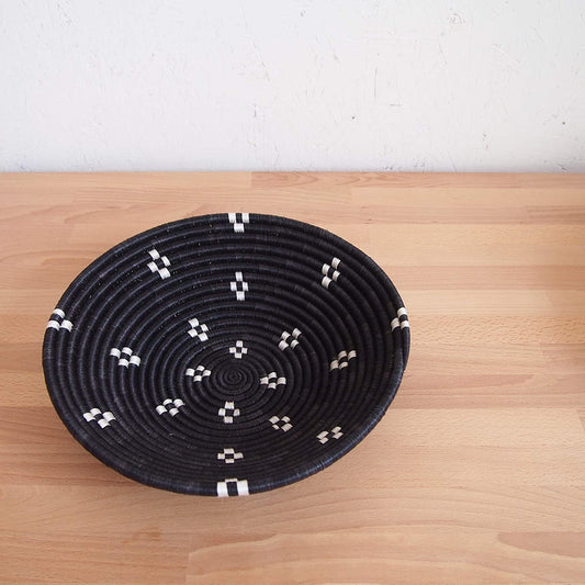 African woven fruit and wall baskets, Rwanda wall basket