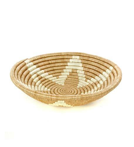 Hand woven African Coiled Raffia Basket / Rwanda wall Basket