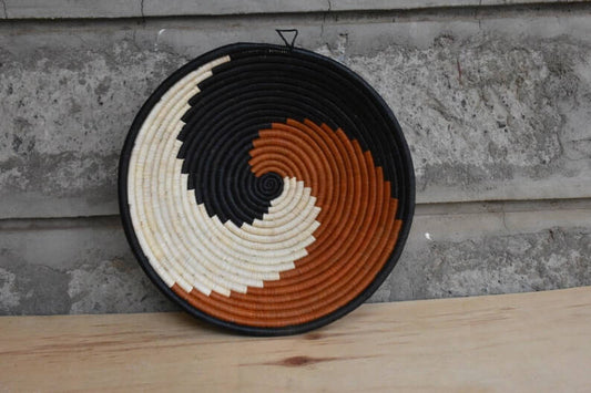 Traditional African Coiled Raffia Basket