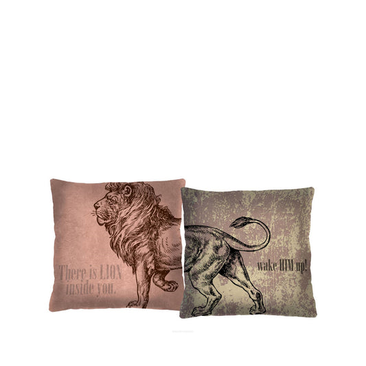 Lion Duo Set 2 Decorative Pillows Bertoni 40 x 40 cm.