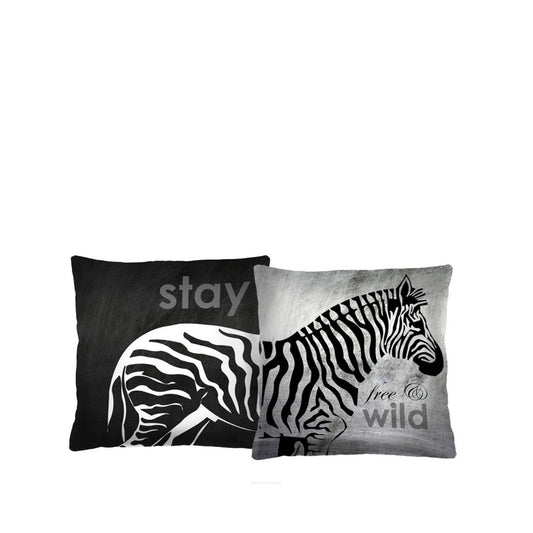 Zebra Duo Set 2 Decorative Pillows Bertoni 40 x 40 cm.