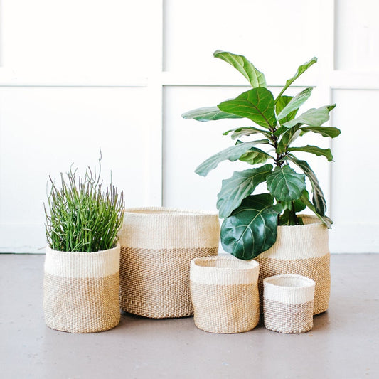 African Storage Basket / Kenya Kiondo Basket / Woven Sisal Planter