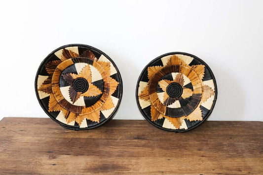 Handwoven African wall basket, Rwanda wall and fruit basket